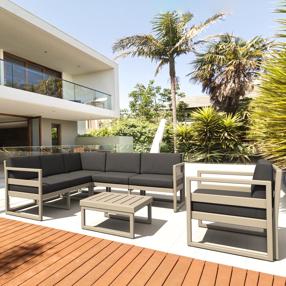 Mykonos Extension Taupe with Sunbrella Charcoal Cushion. Picture 4
