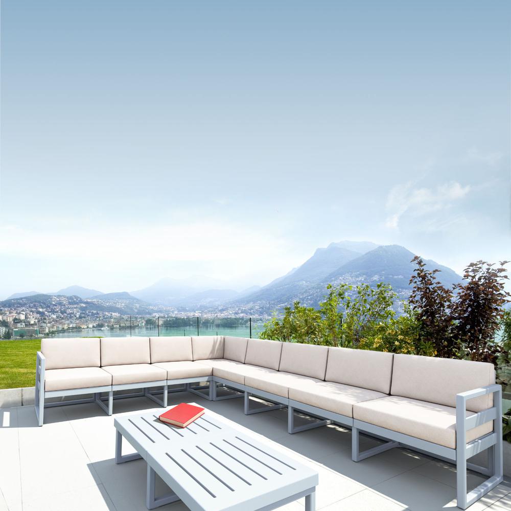 Mykonos Extension Silver with Sunbrella Natural Cushion. Picture 4