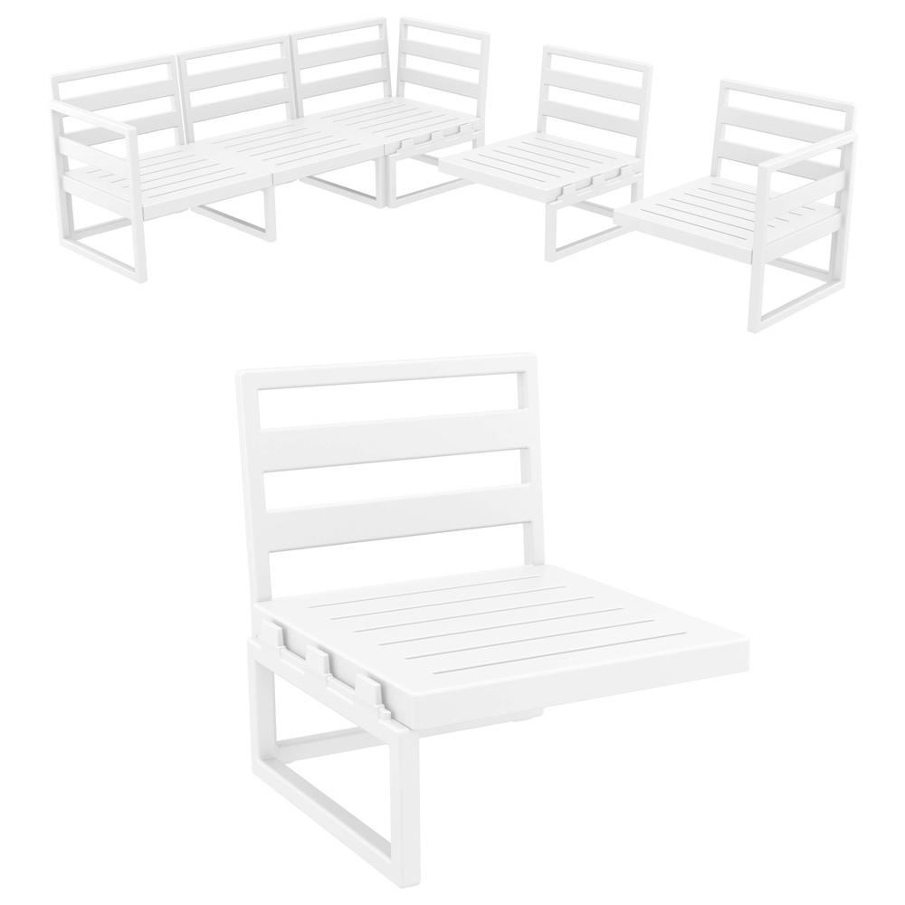 Mykonos Extension White with Sunbrella Charcoal Cushion. Picture 3
