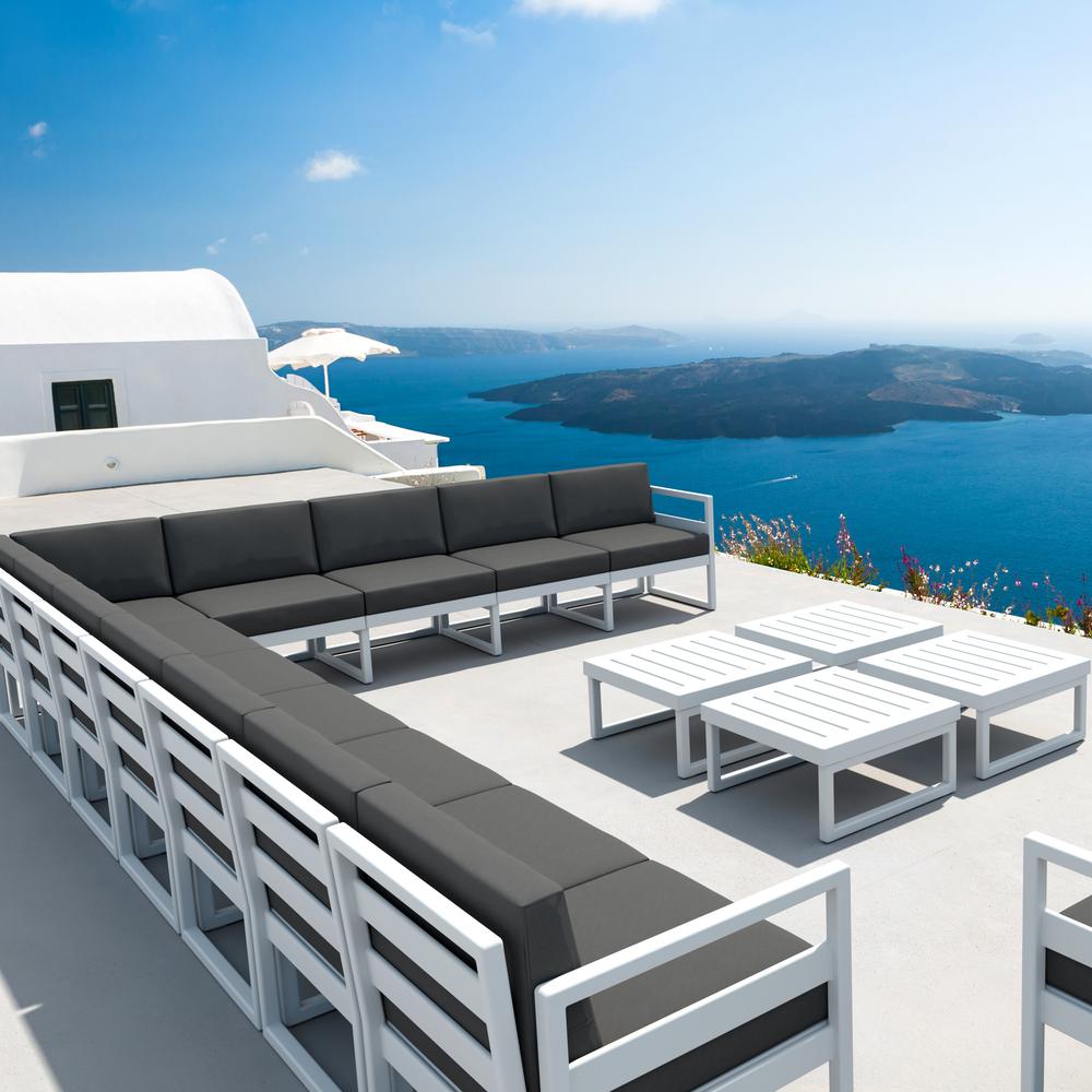 Mykonos Extension White with Sunbrella Charcoal Cushion. Picture 4