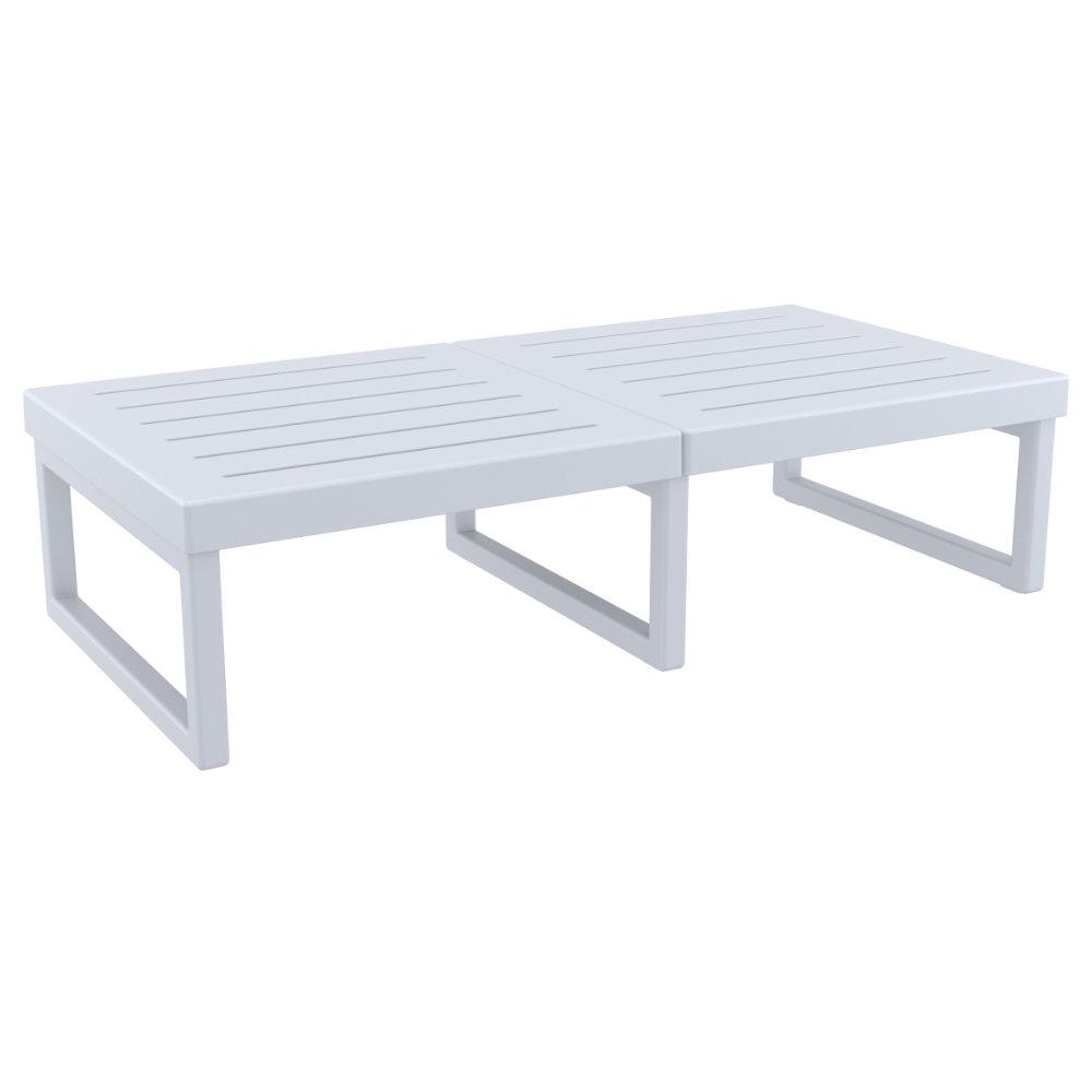 Mykonos Rectangle Lounge Table Silver. Picture 1