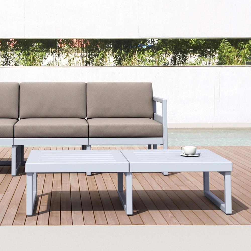 Mykonos Rectangle Lounge Table Silver. Picture 5