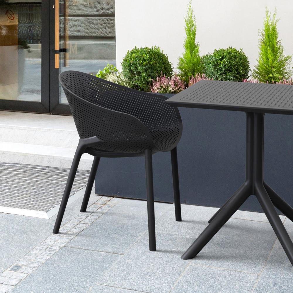 Sky Pro Stacking Dining Chair Black. Picture 8