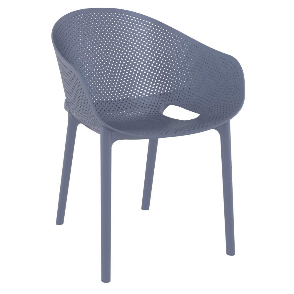 Sky Pro Stacking Dining Chair Gray. Picture 1
