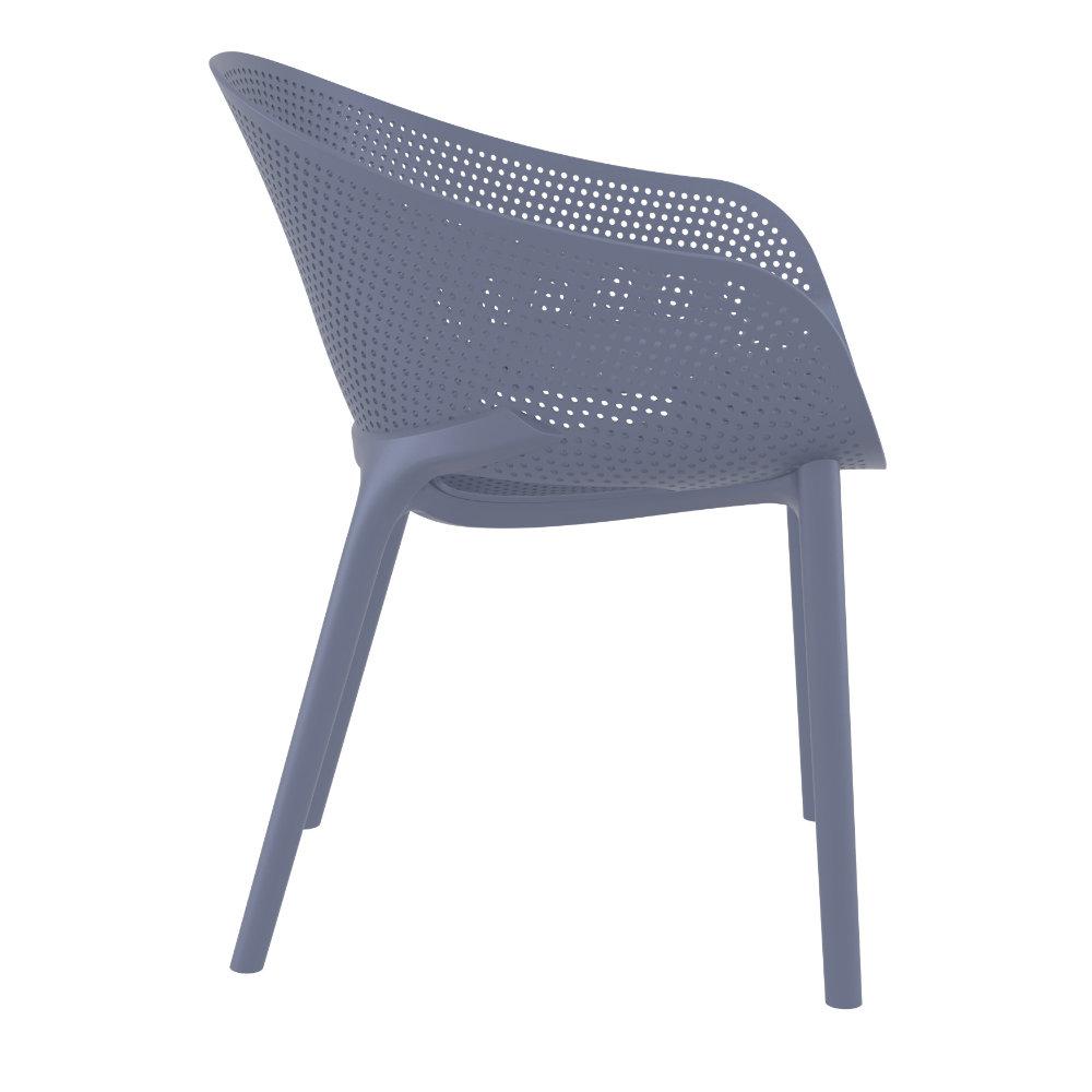Sky Pro Stacking Dining Chair Gray. Picture 4