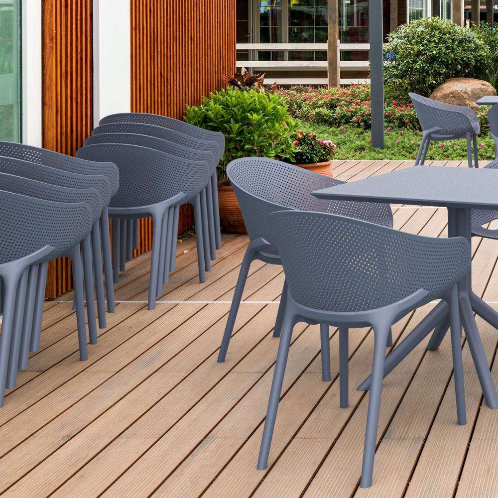 Sky Pro Stacking Dining Chair Gray. Picture 7