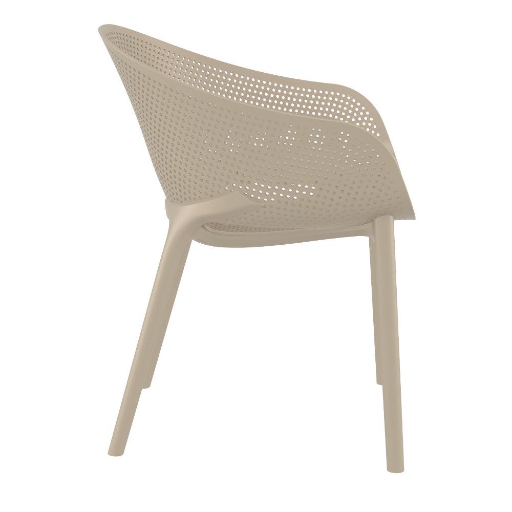 Sky Pro Stacking Dining Chair Taupe. Picture 3