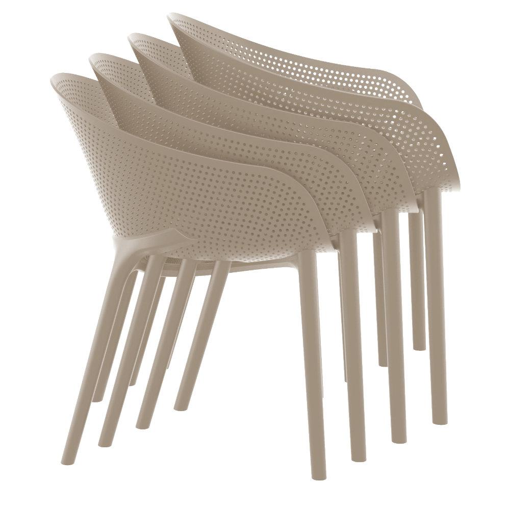 Sky Pro Stacking Dining Chair Taupe. Picture 7
