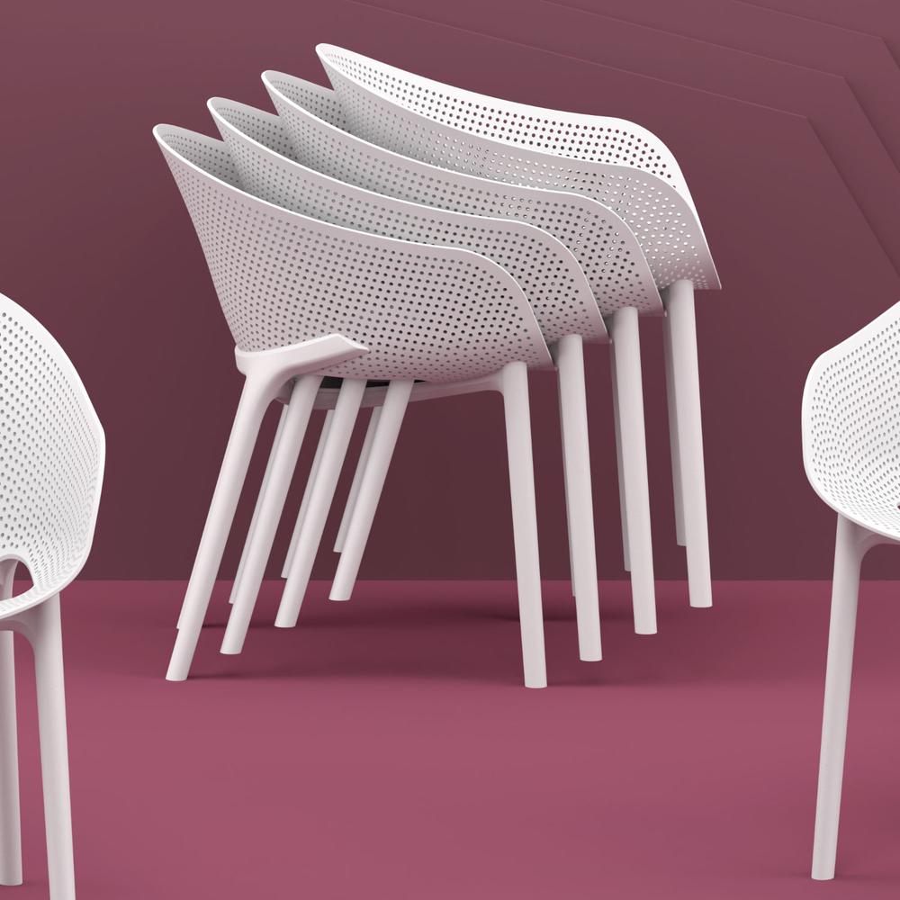 Sky Pro Stacking Dining Chair  White. Picture 7