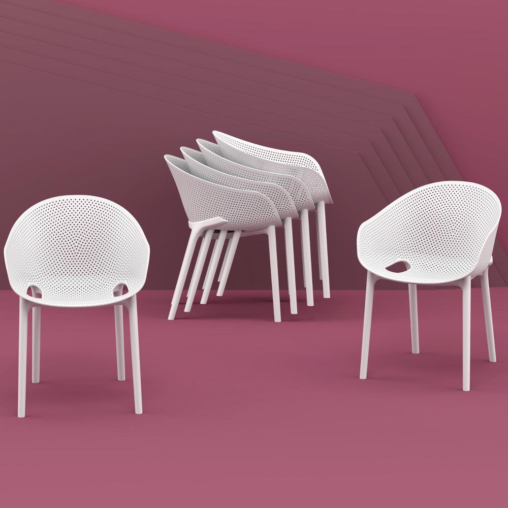 Sky Pro Stacking Dining Chair  White. Picture 10