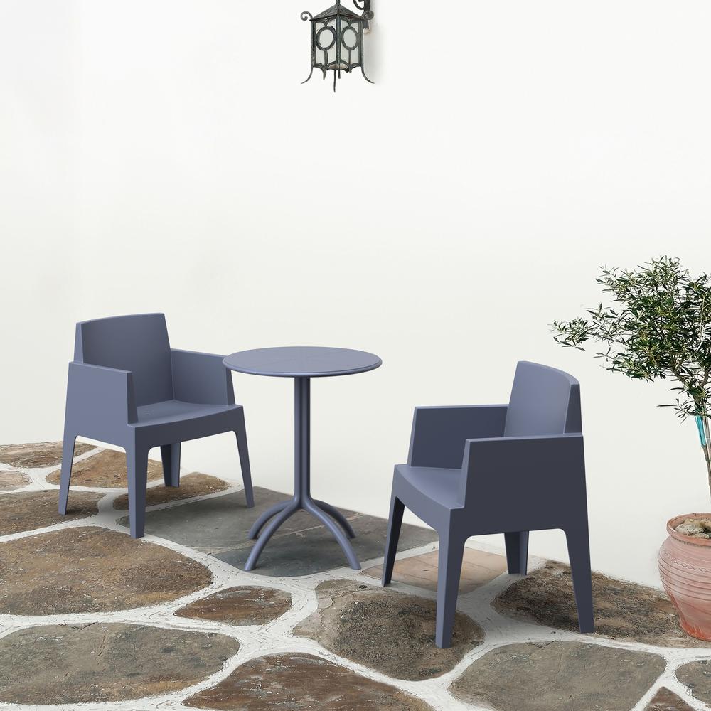 Octopus Round Bistro Table Dark Gray. Picture 7