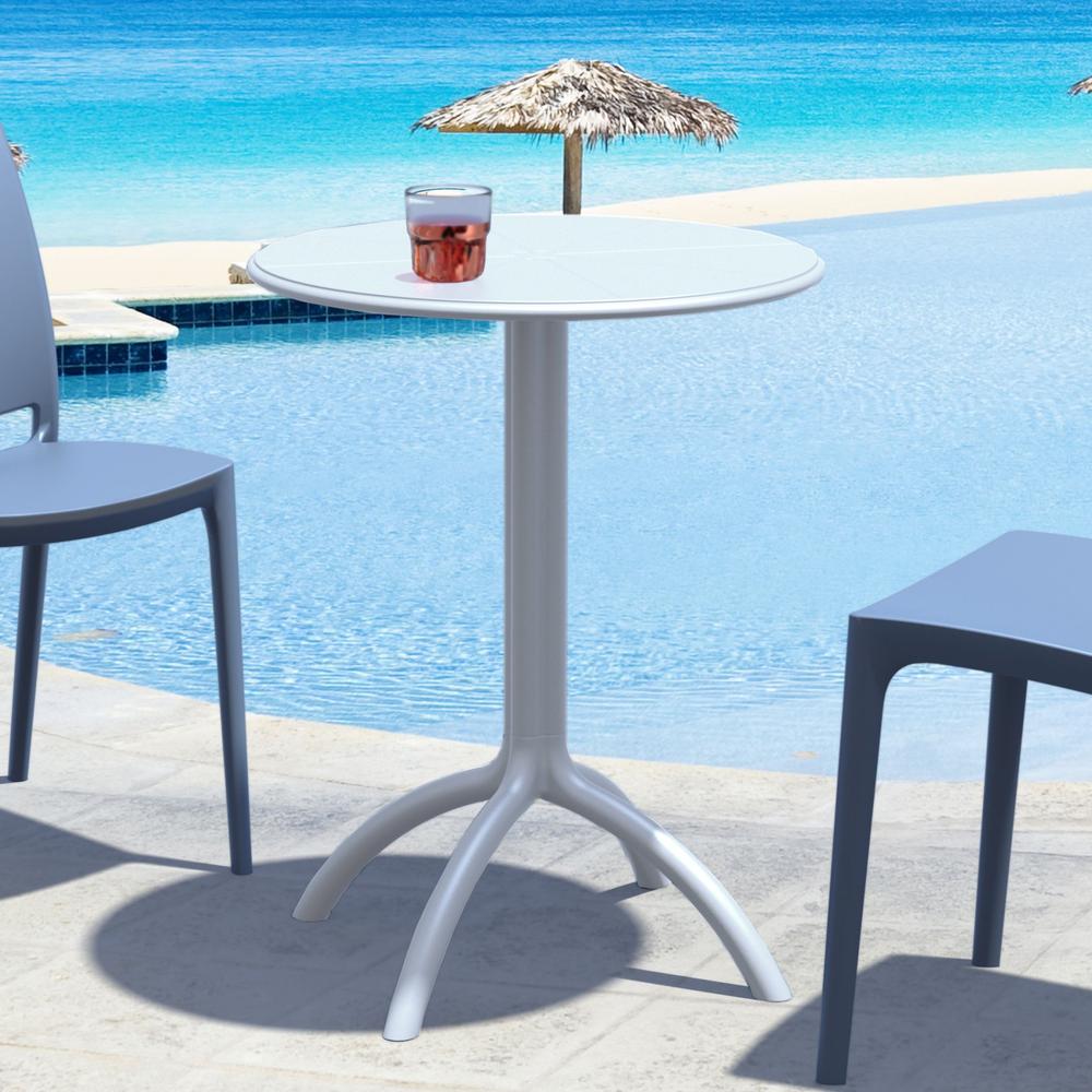 Octopus Round Bistro Table Silver Gray. Picture 2
