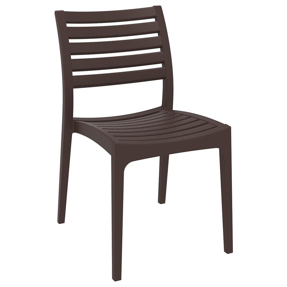 Ares Resin Square Dining Set with 4 Chairs Brown. Picture 2