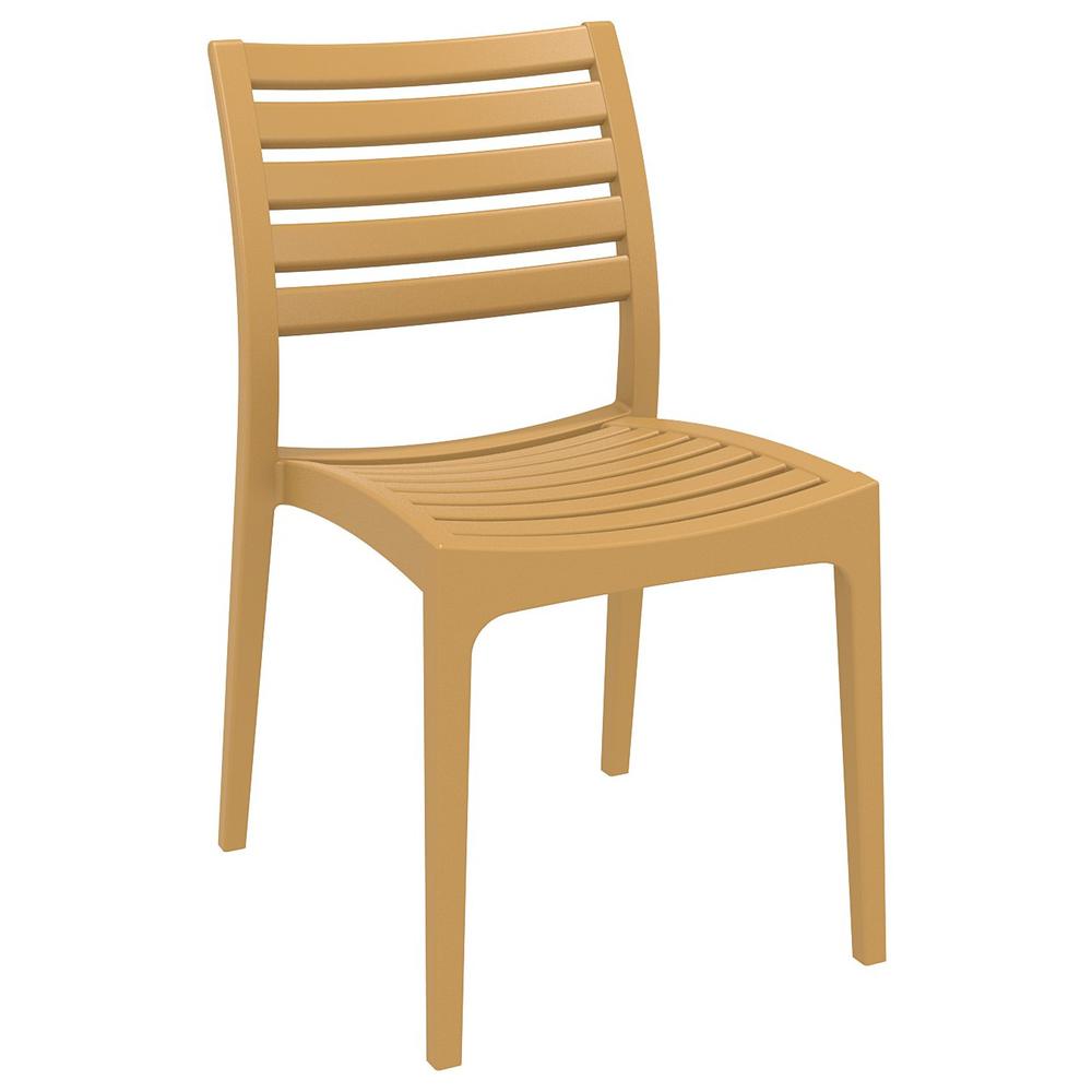 Ares Resin Square Dining Set with 4 Chairs Teak Brown. Picture 2