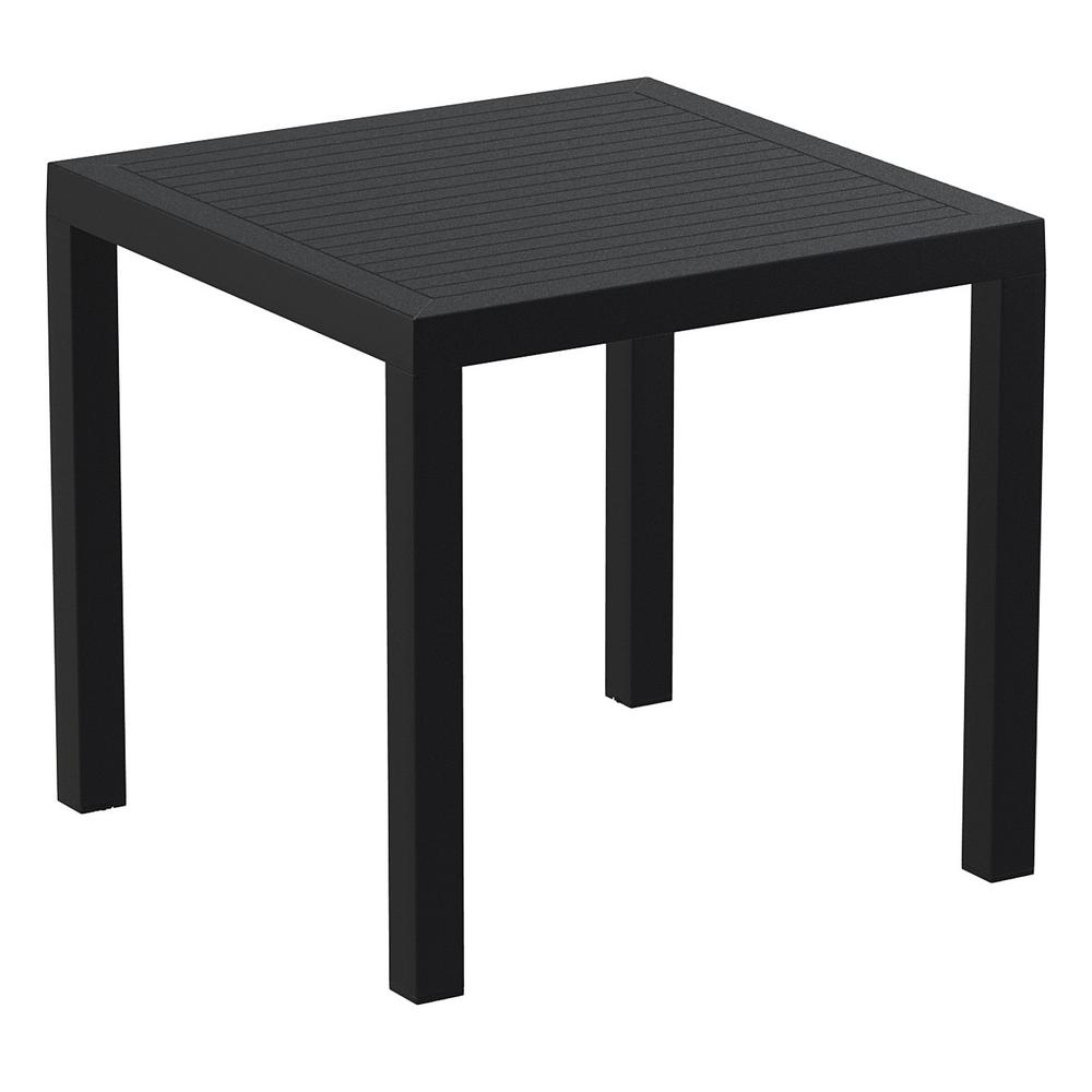 Resin Square Dining Set with 4 Arm Chairs, Black, Belen Kox. Picture 2
