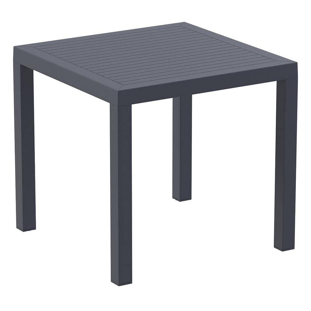 Artemis Resin Square Dining Set with 4 Arm Chairs Dark Gray. Picture 2