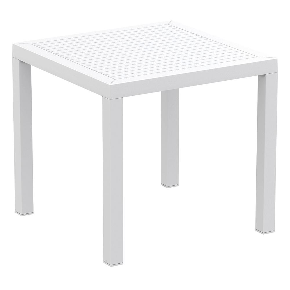 Resin Square Dining Set with 4 Arm Chairs, White, Belen Kox. Picture 2