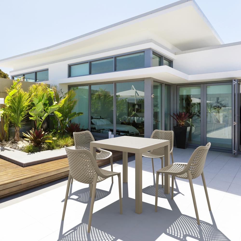 Air Square Dining Set with 4 Chairs Taupe. Picture 1