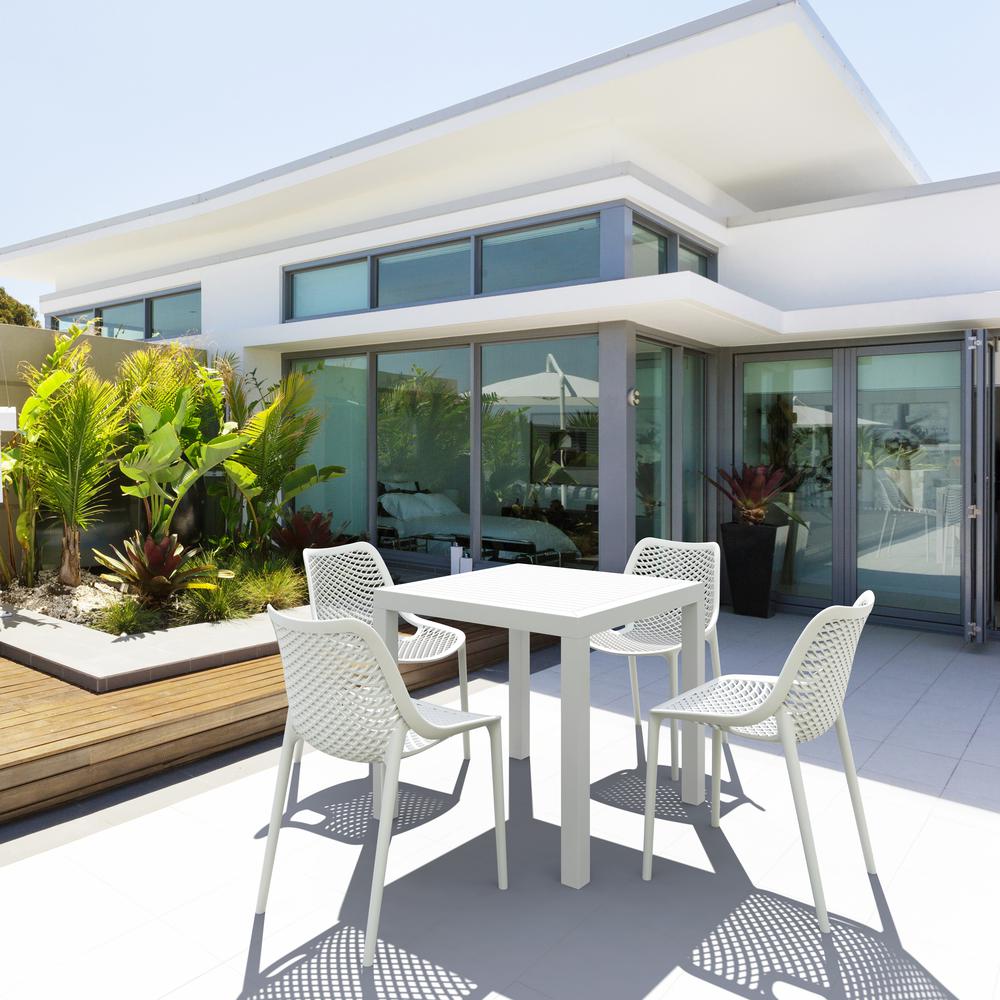 Air Square Dining Set with 4 Chairs White. Picture 1