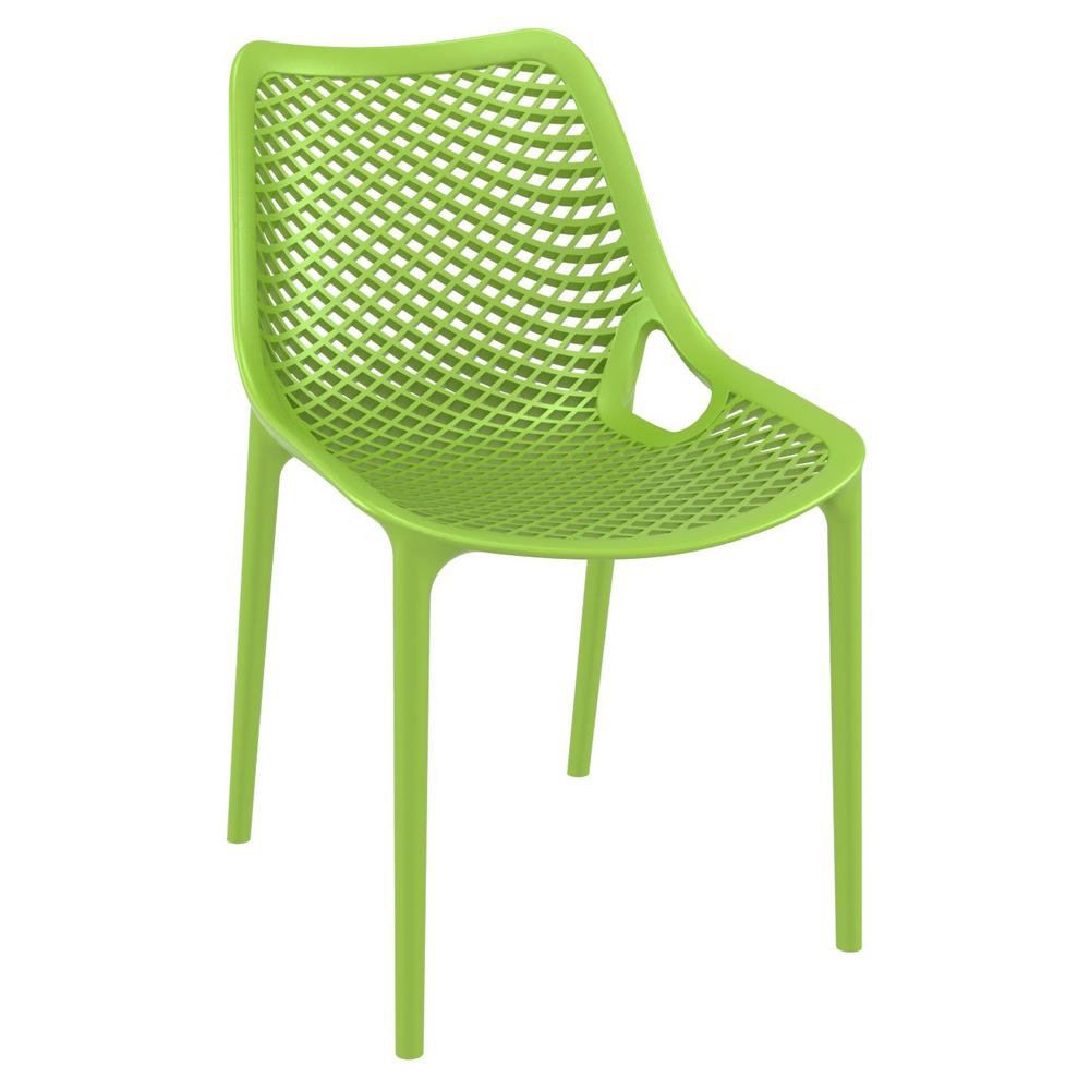 Air Mix Square Dining Set with White Table and 4 Tropical Green Chairs. Picture 2