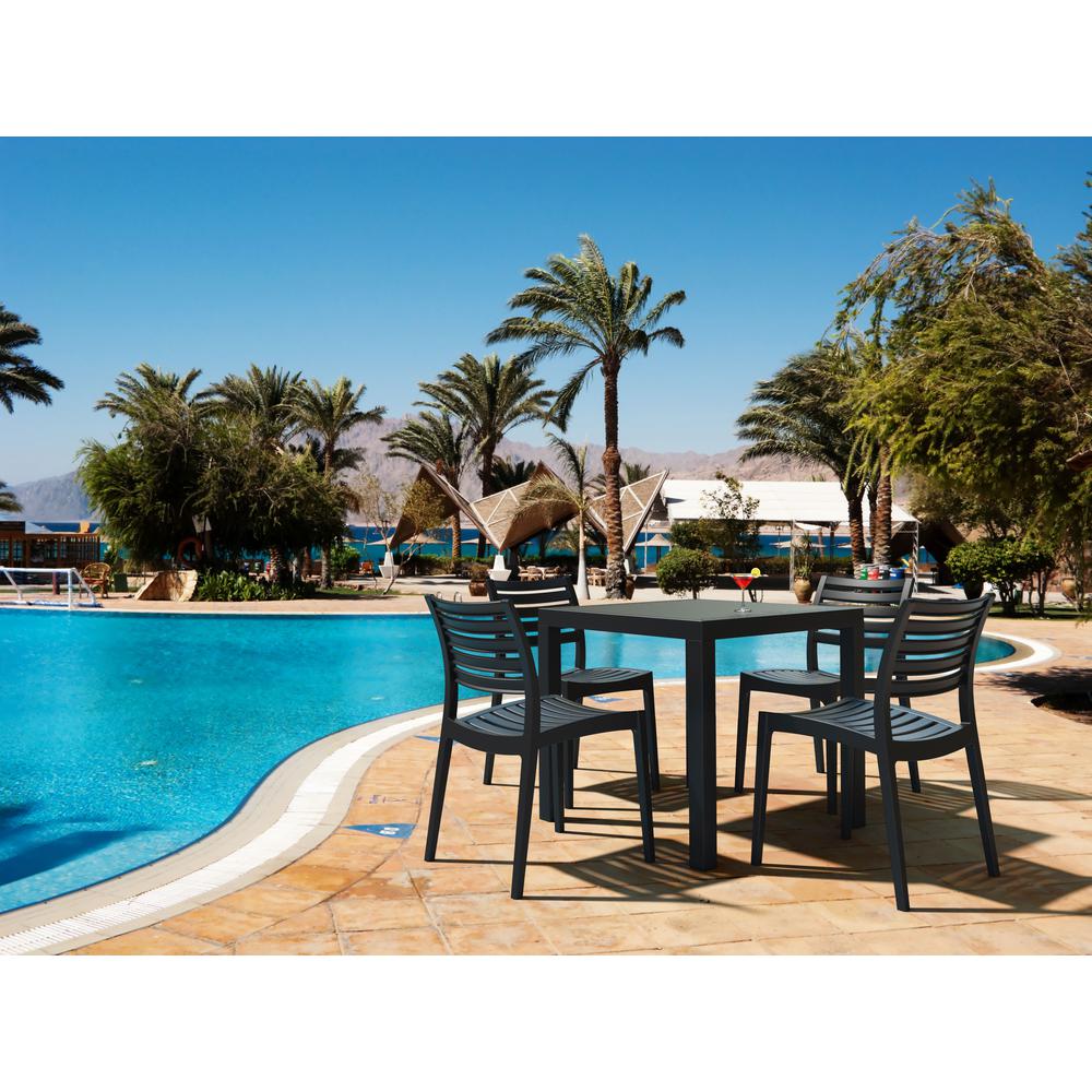 Ares Resin Square Dining Table Black 31 inch. Picture 3