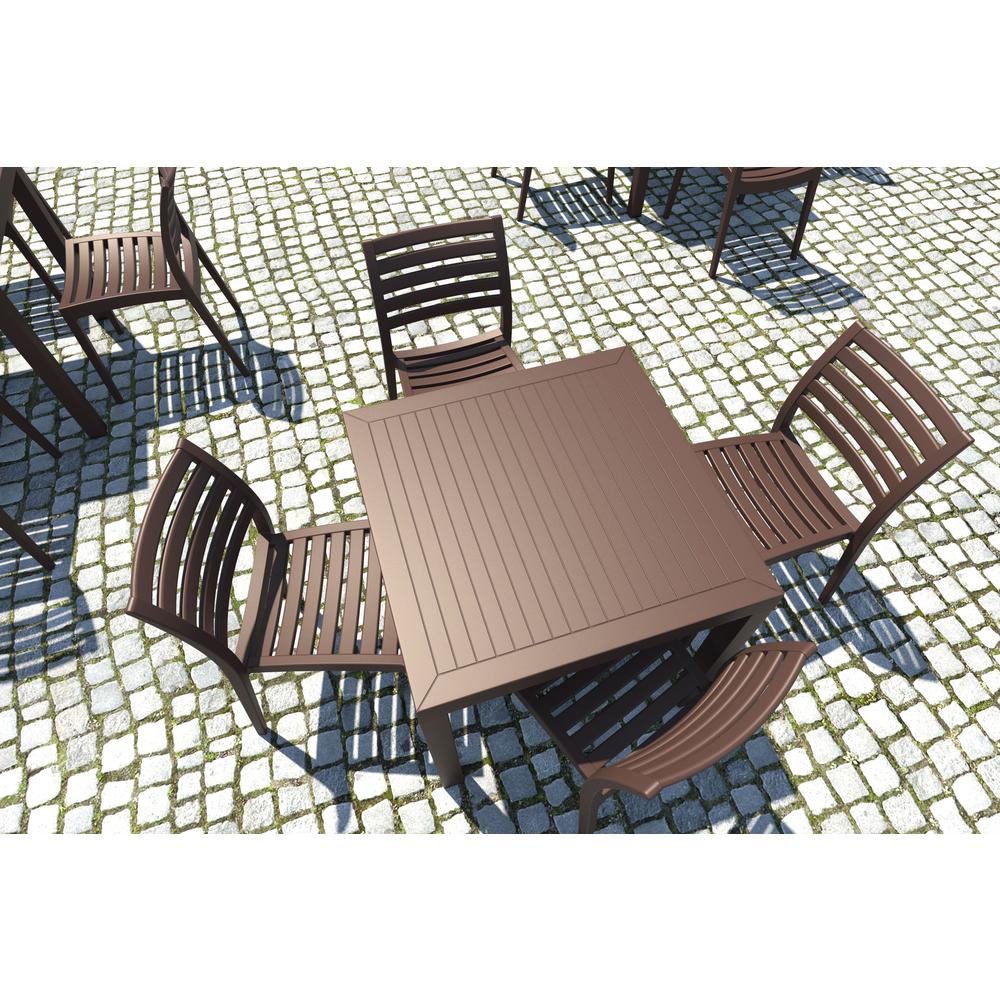 Ares Resin Square Dining Table Brown 31 inch. Picture 5