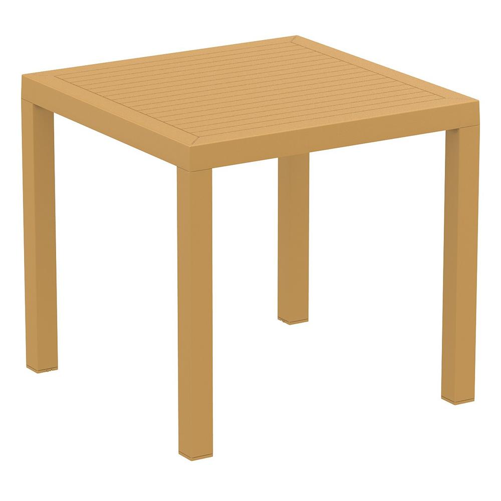 Ares Resin Square Dining Table Teak 31 inch. Picture 1