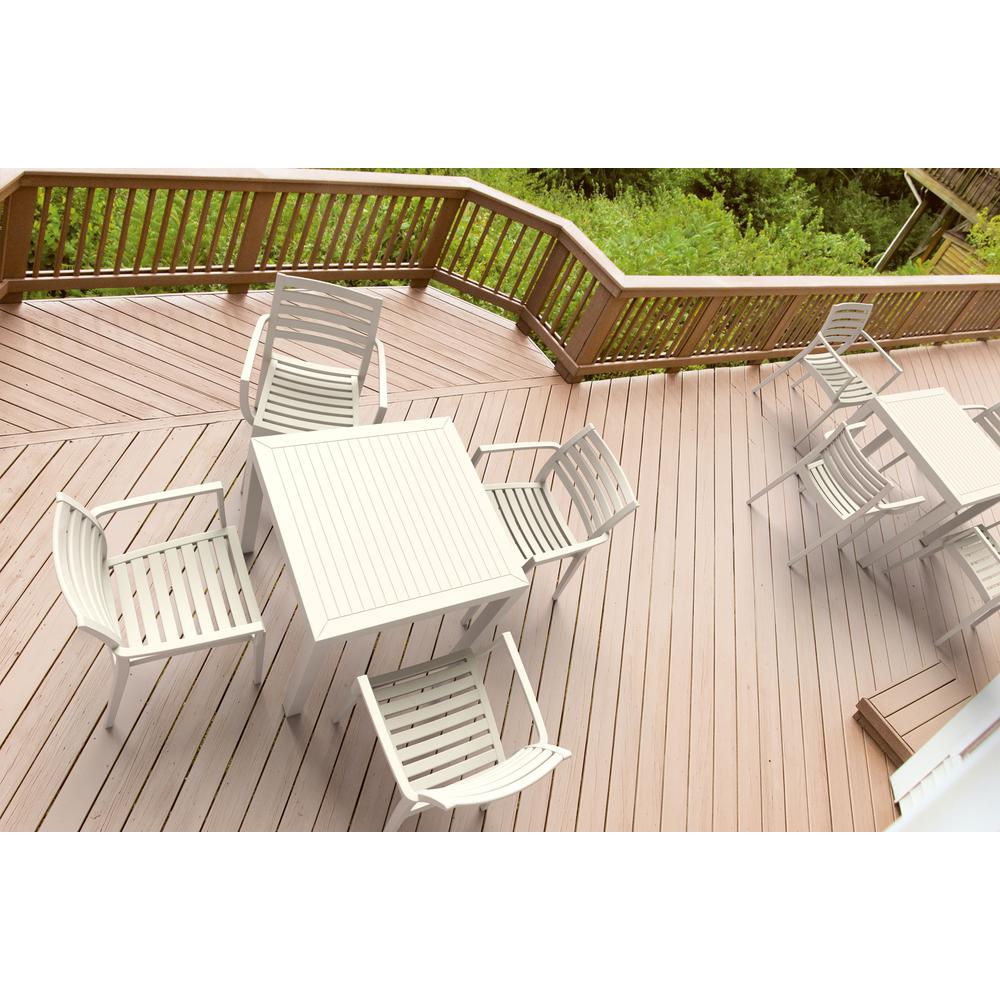Ares Resin Square Dining Table White 31 inch. Picture 3