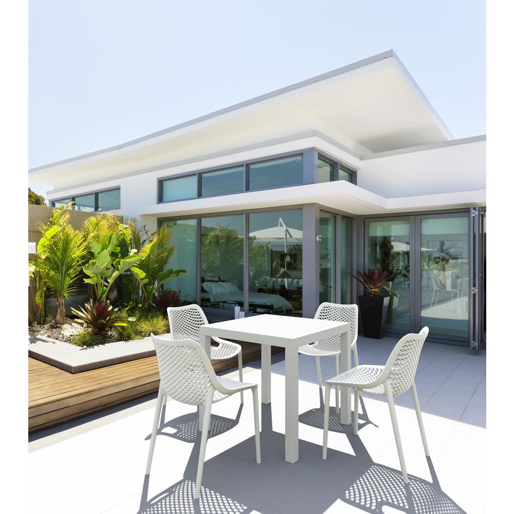 Ares Resin Square Dining Table White 31 inch. Picture 6