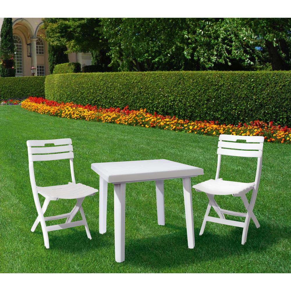 Cuadra Resin Square Dining Table 31 inch White. Picture 3