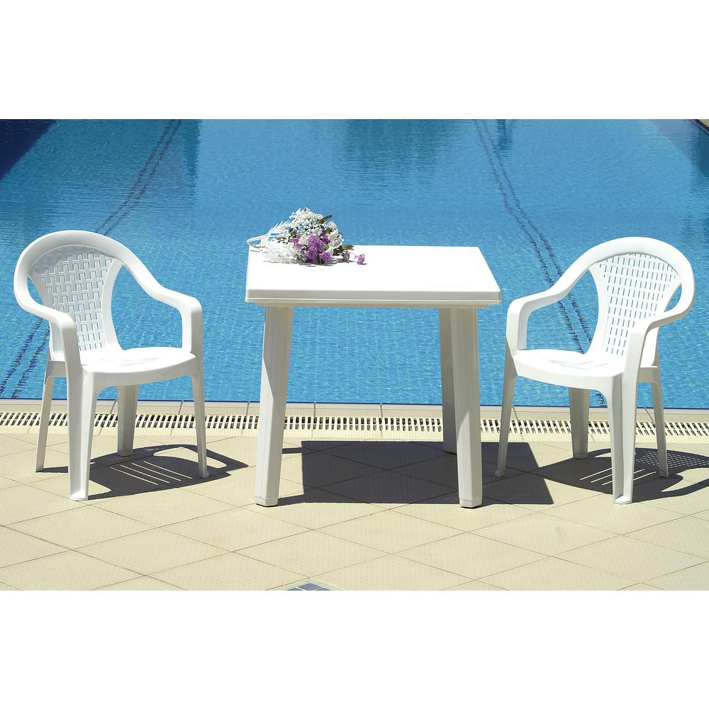 Cuadra Resin Square Dining Table 31 inch White. Picture 4