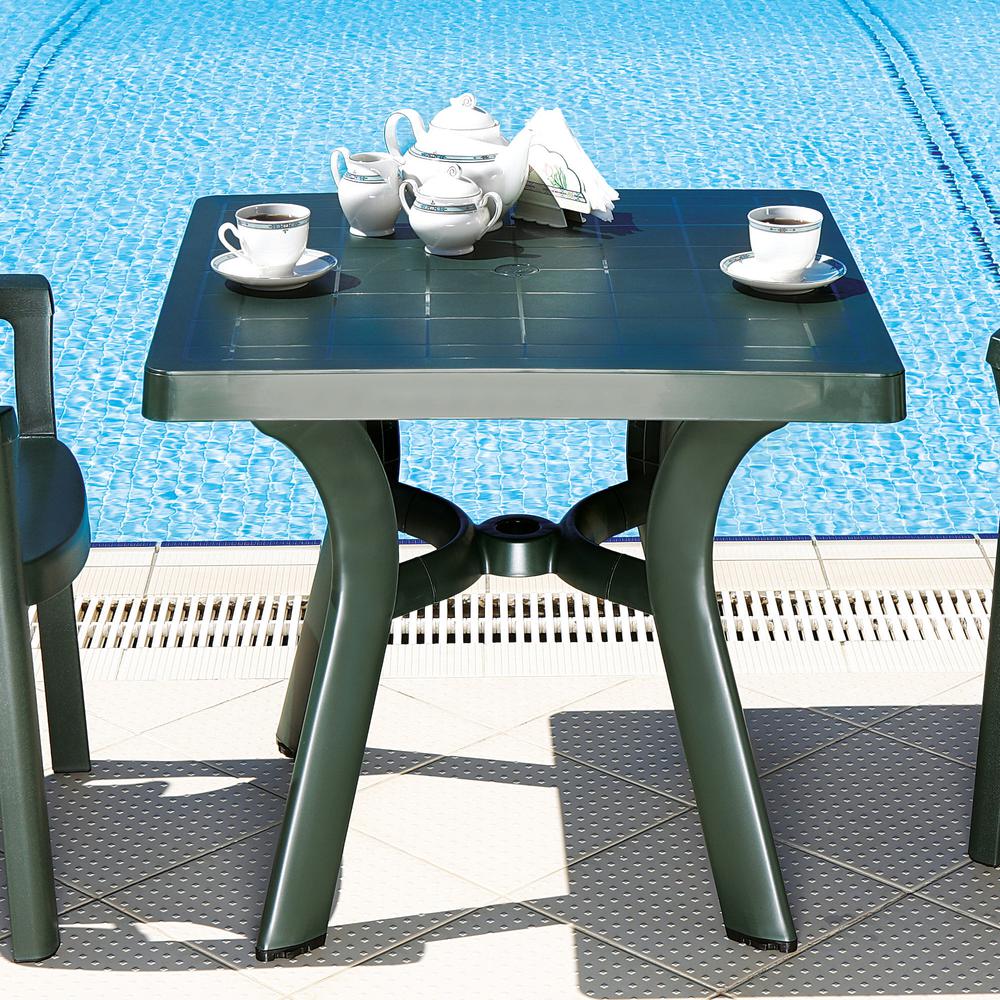 Viva Resin Square Dining Table 31 inch Green. Picture 2