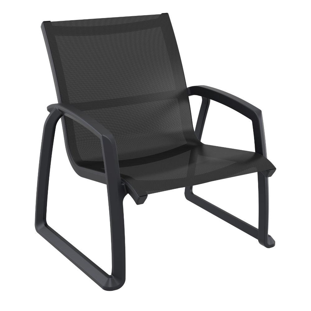 Pacific Club Arm Chair Black Frame Black Sling. Picture 1