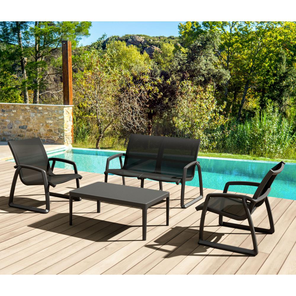 Pacific Club Arm Chair Black Frame Black Sling. Picture 8