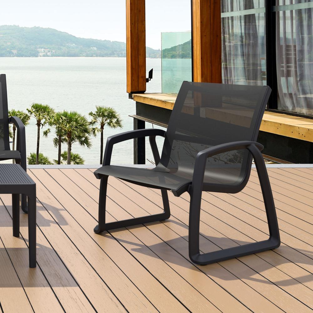 Pacific Club Arm Chair Black Frame Black Sling. Picture 13