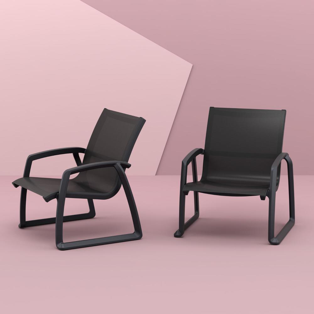 Pacific Club Arm Chair Black Frame Black Sling. Picture 14