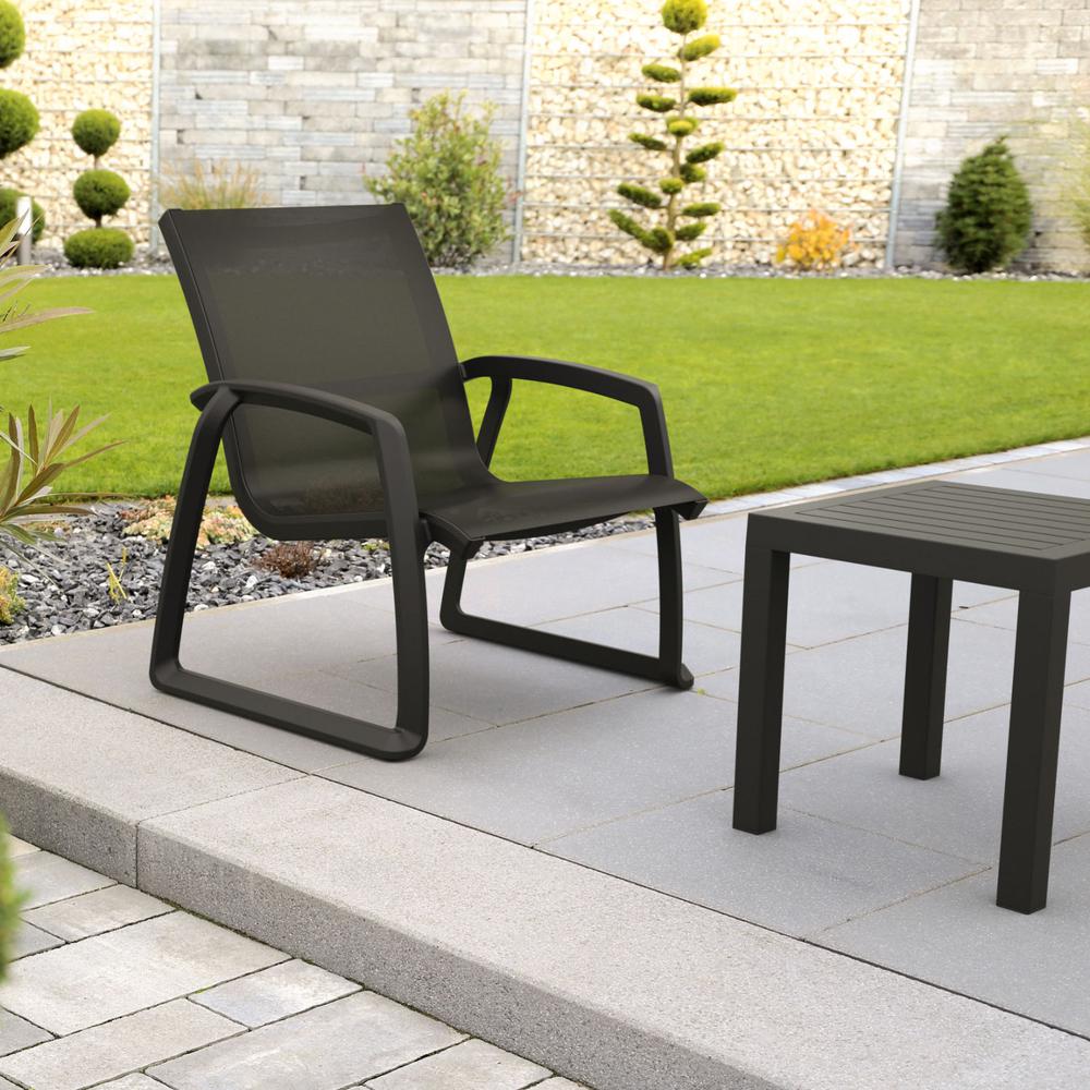 Pacific Club Arm Chair Black Frame Black Sling. Picture 6
