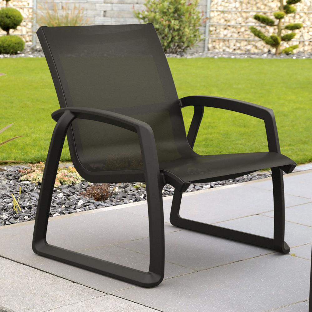 Pacific Club Arm Chair Black Frame Black Sling. Picture 10