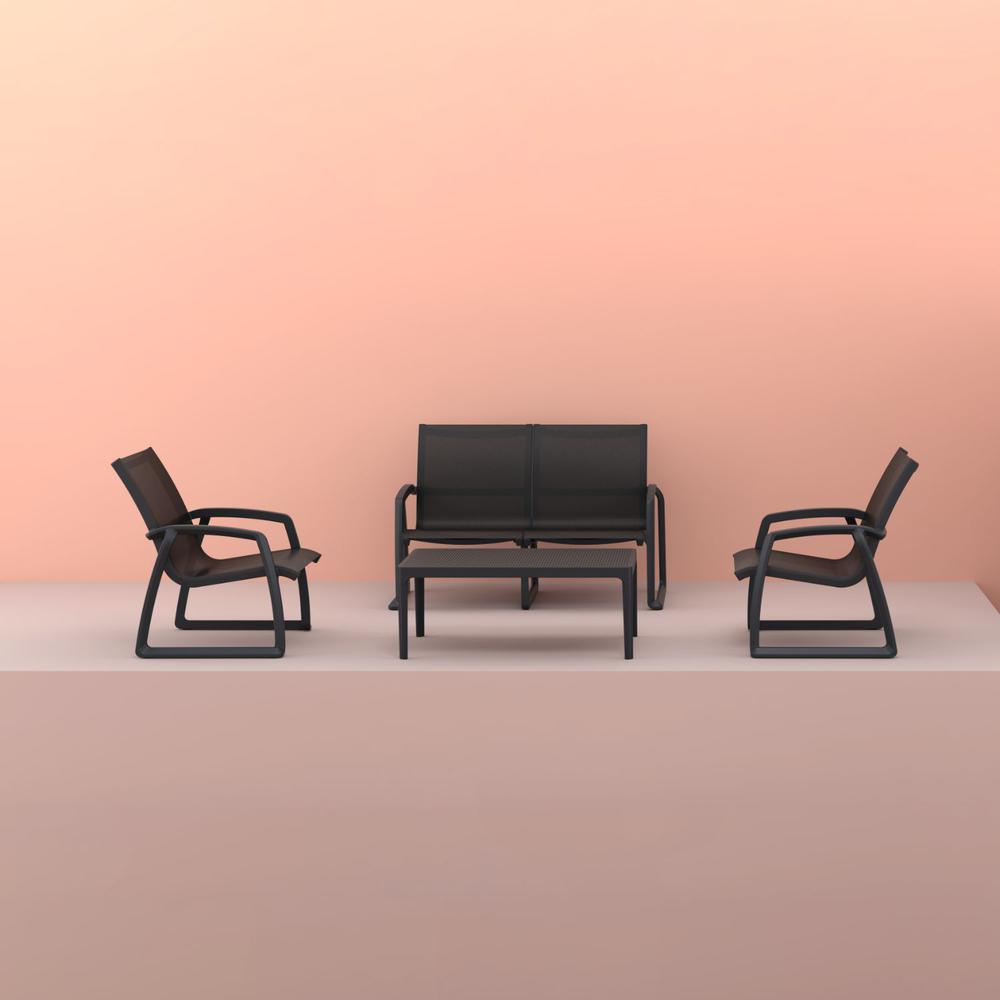 Pacific Club Arm Chair Black Frame Black Sling. Picture 11