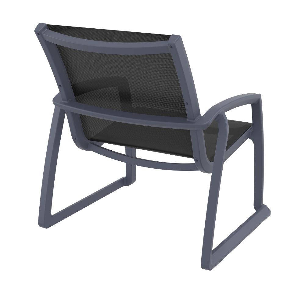 Pacific Club Arm Chair Dark Gray Frame Black Sling. Picture 3