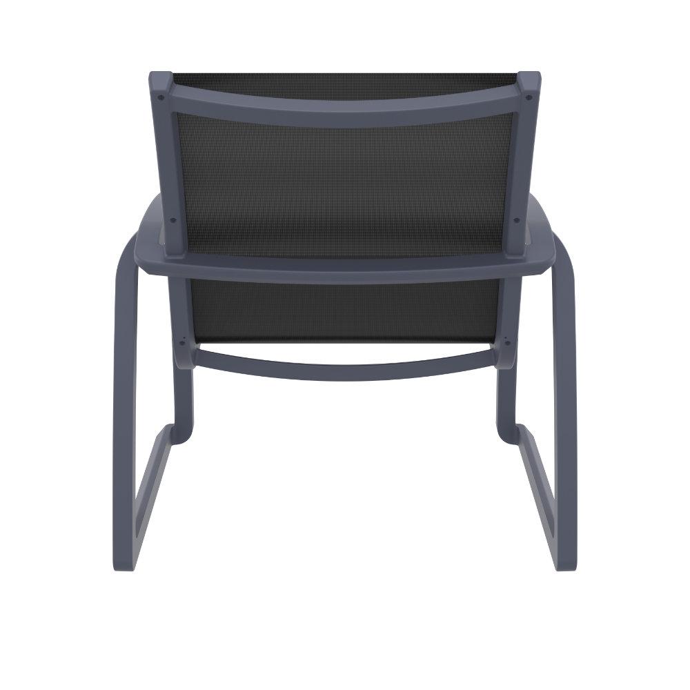 Pacific Club Arm Chair Dark Gray Frame Black Sling. Picture 4
