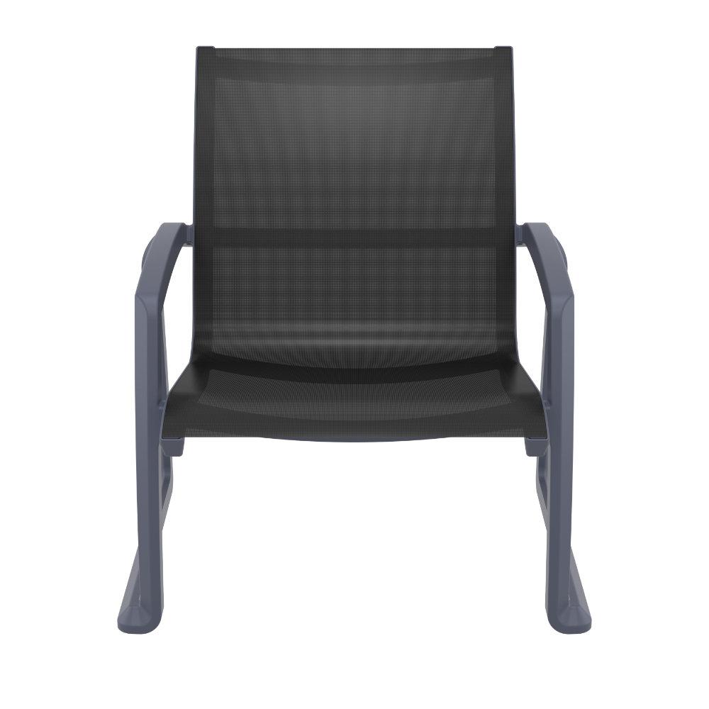 Pacific Club Arm Chair Dark Gray Frame Black Sling. Picture 5
