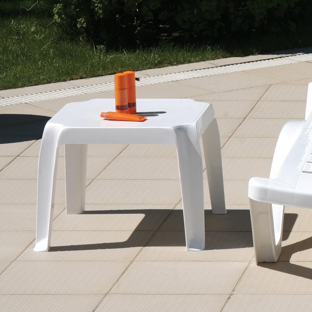 Sunray Resin Square Side Table White, Set of 2. Picture 2