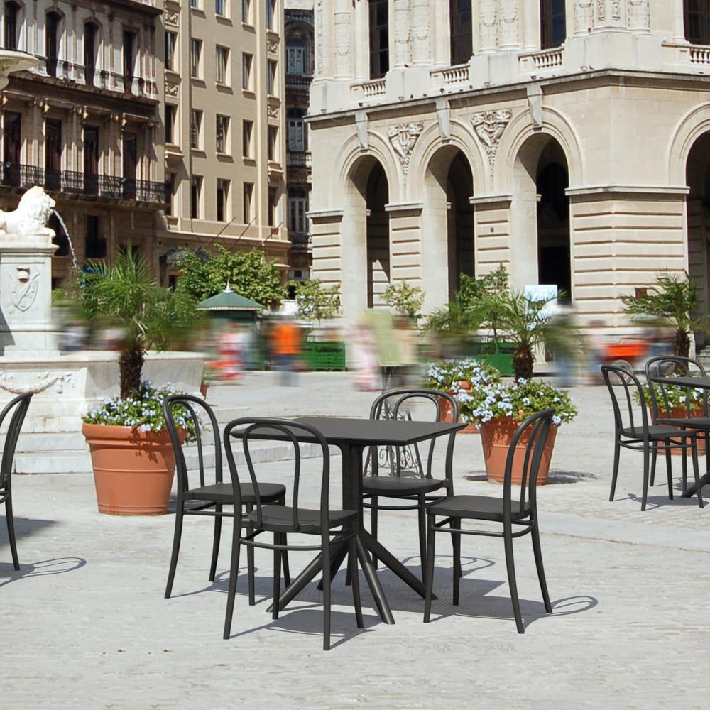 Victor Patio Dining Set with 4 Chairs Black. Picture 1