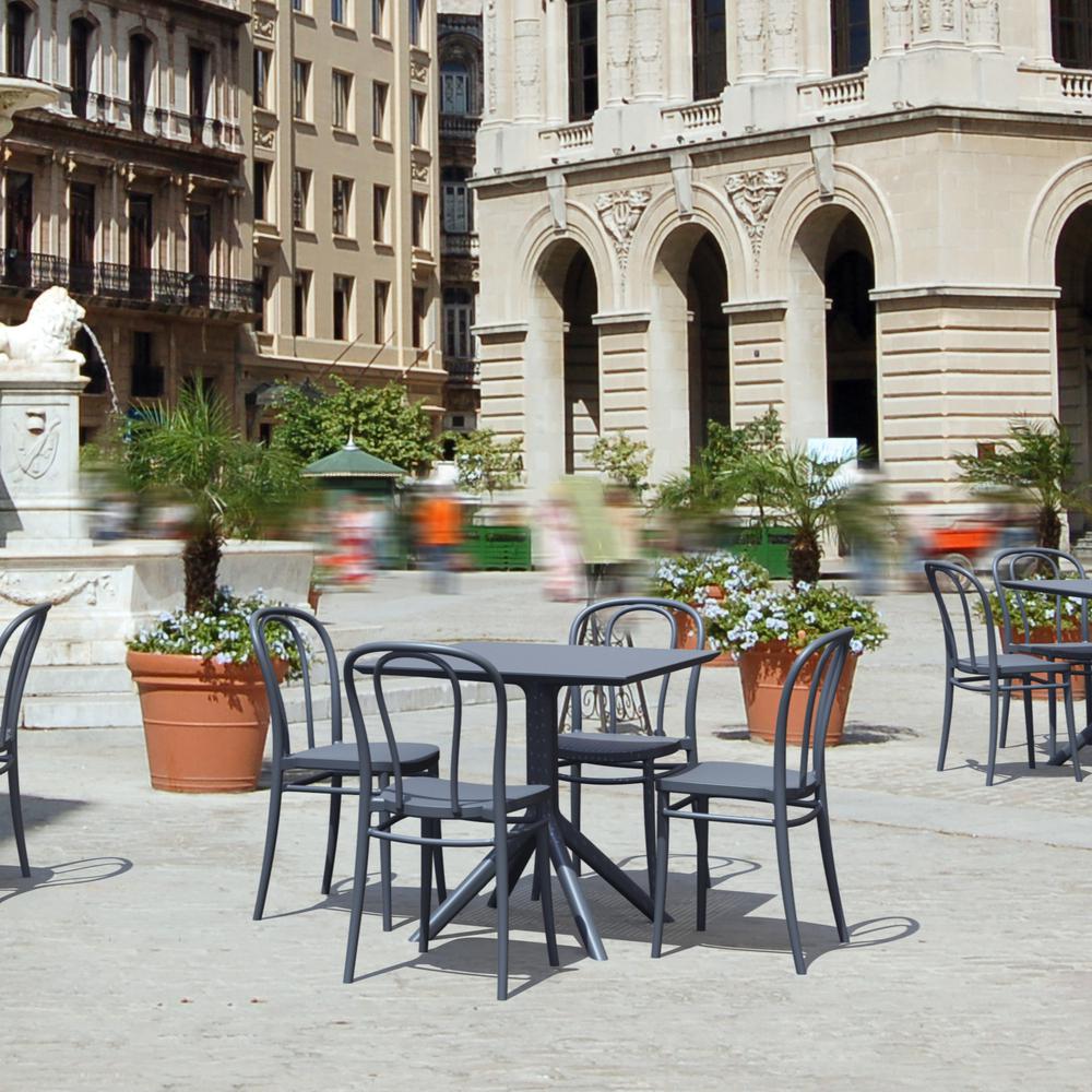 Victor Patio Dining Set with 4 Chairs Dark Gray. Picture 1