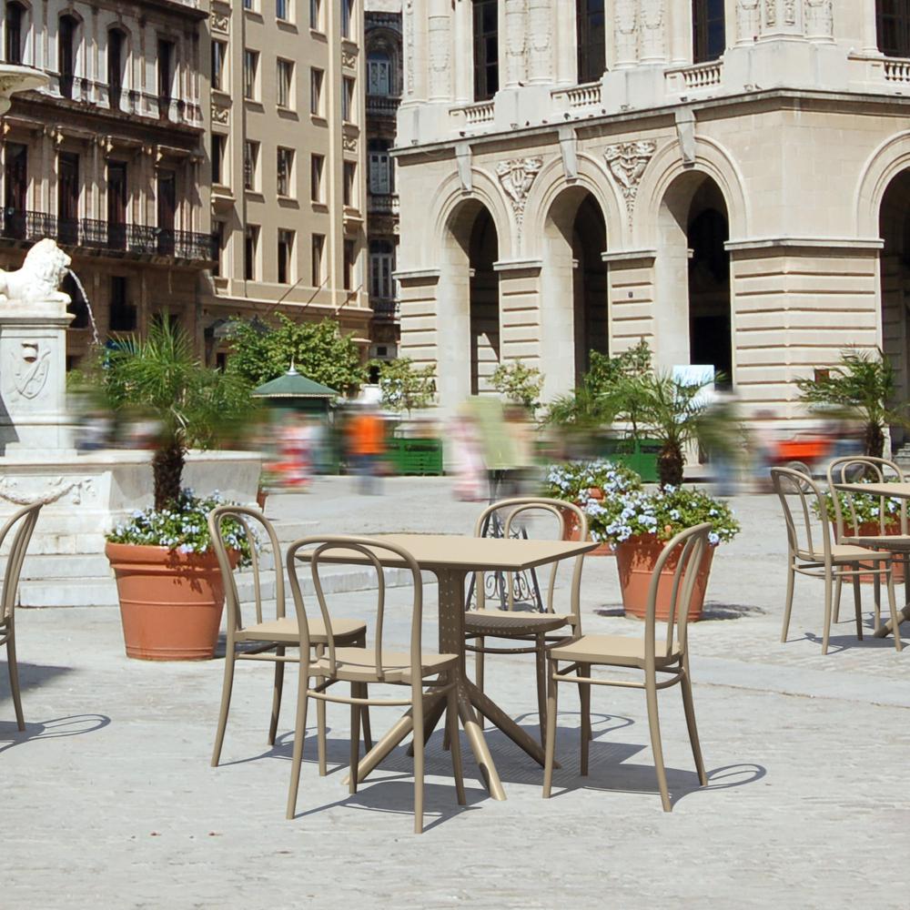 Victor Patio Dining Set with 4 Chairs Taupe. Picture 1