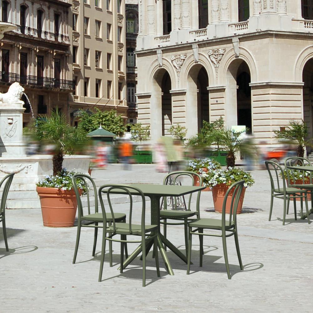 Victor Patio Dining Set with 4 Chairs Olive Green. Picture 1