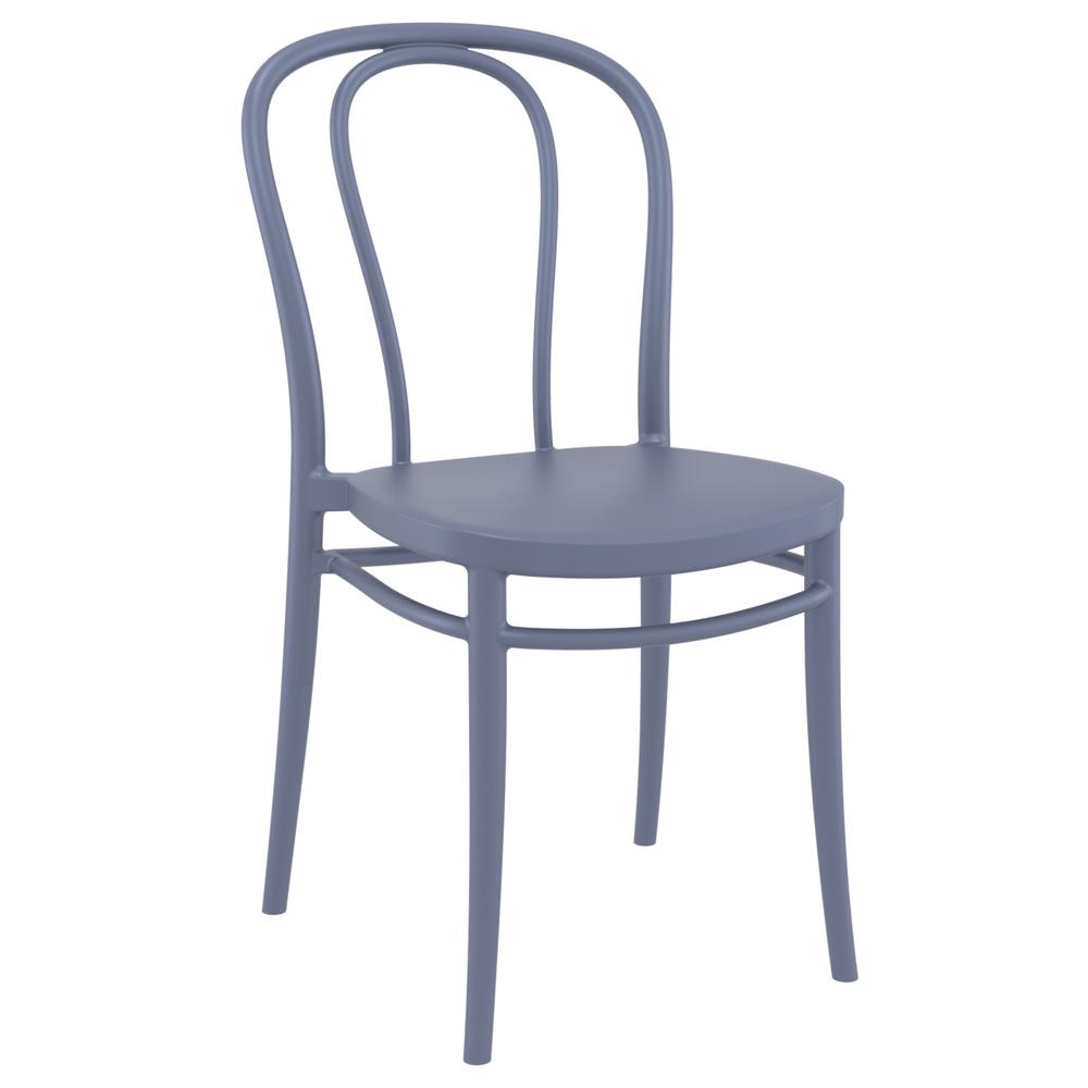 Victor Resin Outdoor Chair Dark Gray, Set of 2. Picture 1