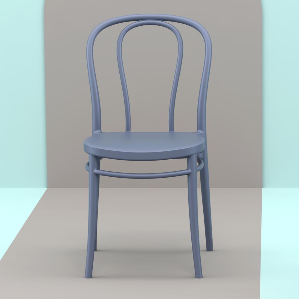 Victor Resin Outdoor Chair Dark Gray, Set of 2. Picture 6