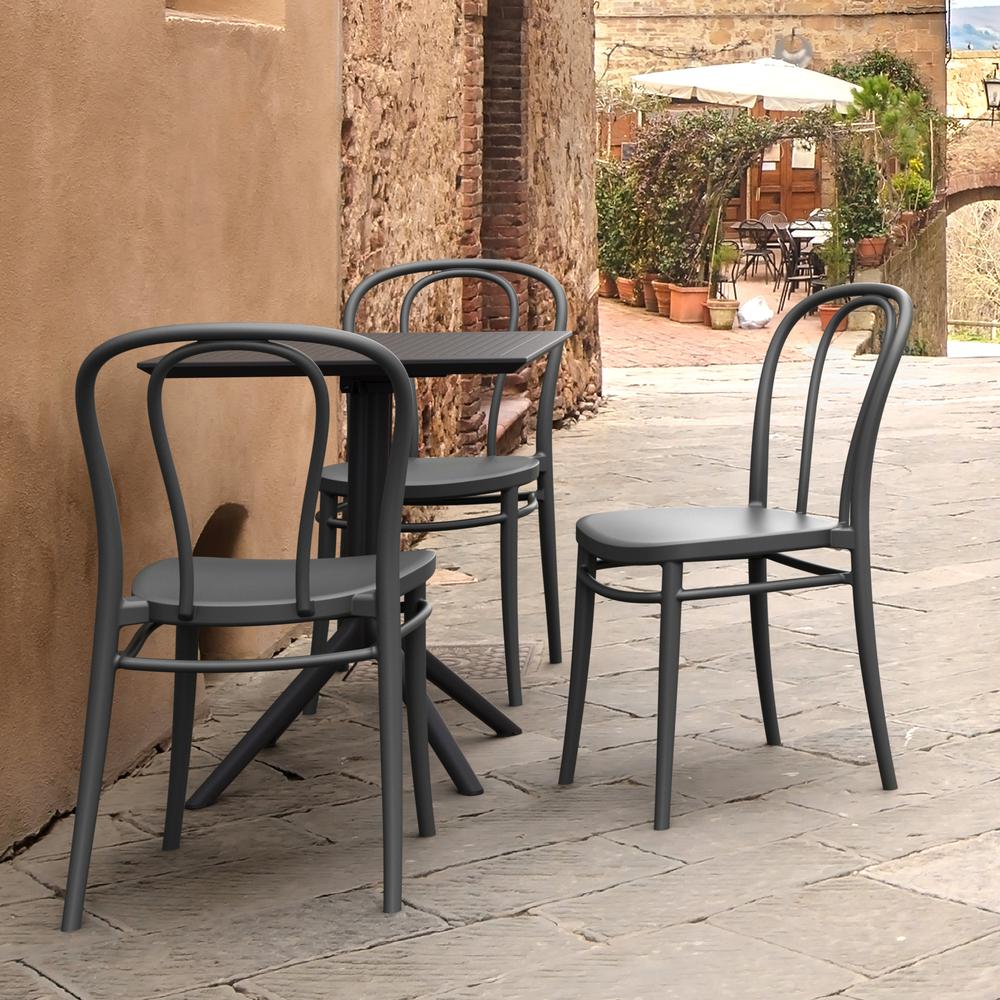 Victor Resin Outdoor Chair Dark Gray, Set of 2. Picture 7